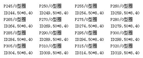 日标O型圈规格表